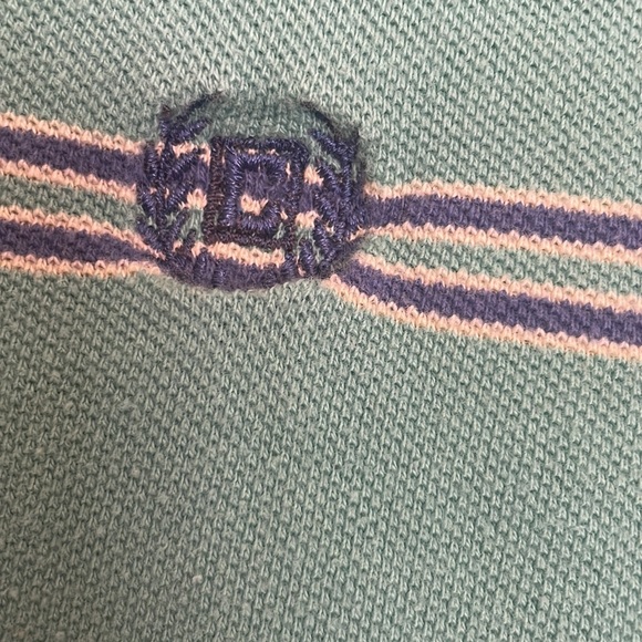 Chaps Sz: XL Men’s Mint Green w/ Navy Stripe Polo Shirt - Picture 2 of 4